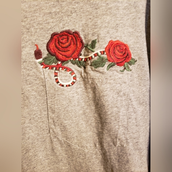 Mens Rose Embroided Tee - Picture 2 of 4
